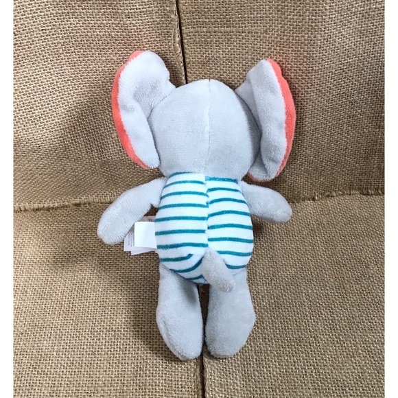 Carters Striped Elephant 6 Inch Plush Lovey Rattle Stuffed Animal Baby Toy - Picture 3 of 3
